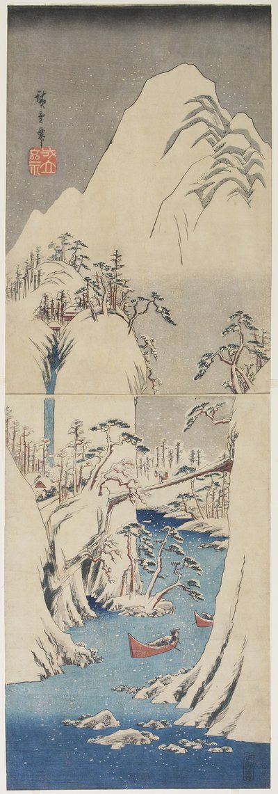 Snow Scene by the Fuji River by Utagawa Hiroshige