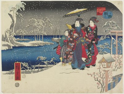 Snow at Akashi, January 1854 by Utagawa Hiroshige
