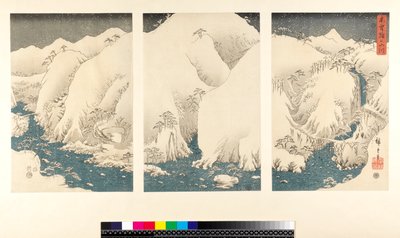 Snow Storm in the Mountains and Rivers of Kiso by Utagawa Hiroshige