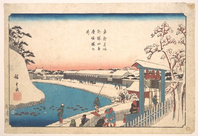 Soto Sakurada, Benkei Bori, Sakura-no-i by Utagawa Hiroshige