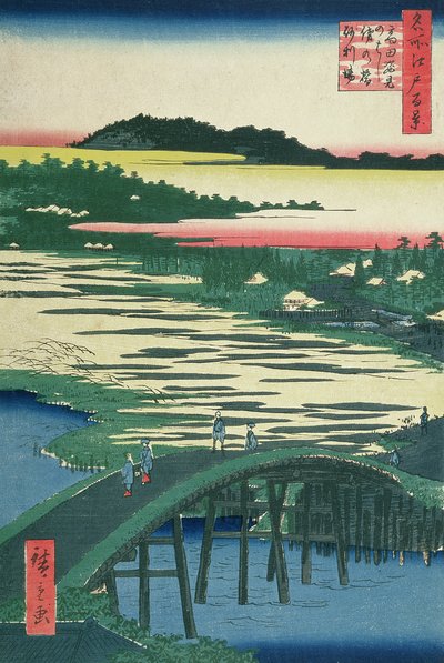 Sugatami Bridge, Omokage Bridge and Jariba at Takata, from the series 