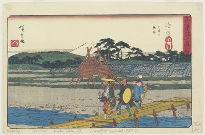 Suruga Bank of O_i River at Shimada, 1841-1842 by Utagawa Hiroshige