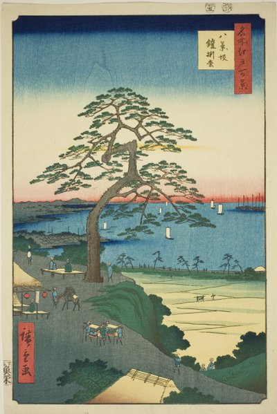 The Armor-hanging Pine at Hakkeizaka, from the series One Hundred Famous Views of Edo by Utagawa Hiroshige