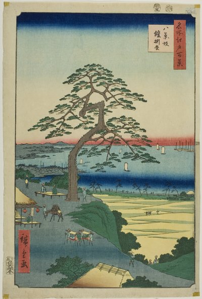 The Armor-hanging Pine at Hakkeizaka, from the series "One Hundred Famous Views of Edo" by Utagawa Hiroshige