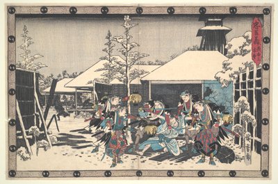 The Loyal League of Forty-seven R?nin (Ch?shingura), Act XI, No. 3: The Night Attack Moronao seized by the Ronin by Utagawa Hiroshige
