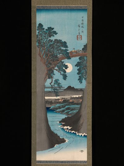 The Monkey Bridge in Kai Province by Utagawa Hiroshige