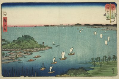 The Mouth of the Aji River in Settsu Province, from the series "Wrestling Matches between Mountains and Seas" by Utagawa Hiroshige