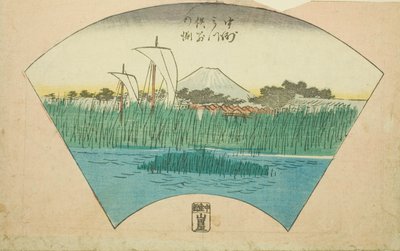 The Parting Depth of the Three-pronged River at Nakasu, Section of a Sheet from the Series 