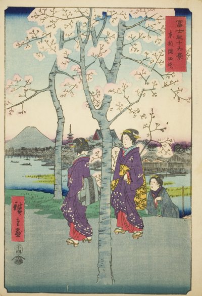 The Sumida Embankment in the Eastern Capital, from the series 