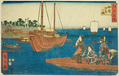The Sumiyoshi Shrine on Tsukuda Island, from the series 