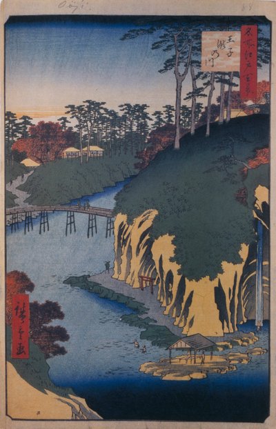 The Takinogawa in Oji, One Hundred Famous Views of Edo, 1856-1858 by Utagawa Hiroshige