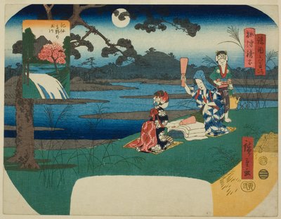 The Toi Jewel River in Settsu Province and the Koya Jewel River in Kii Province, from the series 