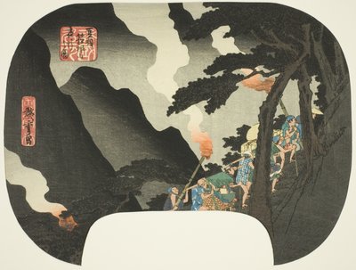 Traveling at Night in the Hakone Mountains on the Border of Izu and Sagami Provinces, from the Series 