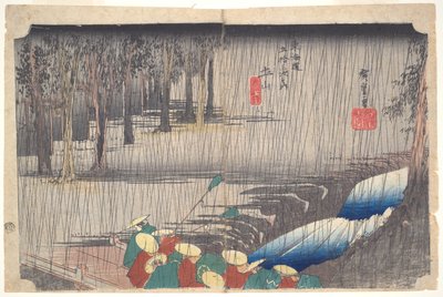 Tsuchiyama Spring Rain: Fifty-three Stations of the Tokaido by Utagawa Hiroshige