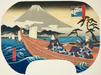 View of Mount Fuji from across the Sea at Miho Bay in Suruga Province (from the series Ten Views of Famous Mountains in the Provinces) by Utagawa Hiroshige