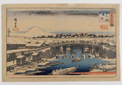 View of Nihonbashi Bridge, Edo (Edo Meisho) by Utagawa Hiroshige