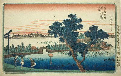 View of the Lotus Pond at Shinobugaoka, from the series "Famous Views of the Eastern Capital" by Utagawa Hiroshige