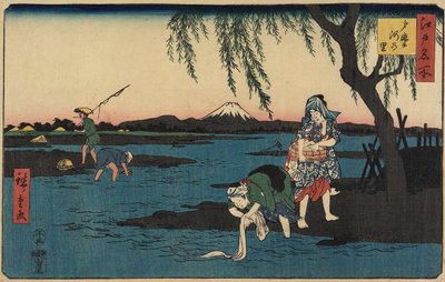 Village by the Tamagawa River by Utagawa Hiroshige