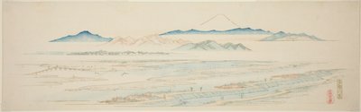 Village of Tamagawa, from an Untitled Series of Famous Views of the Edo Suburbs by Utagawa Hiroshige