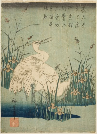 White Herons and Iris by Utagawa Hiroshige