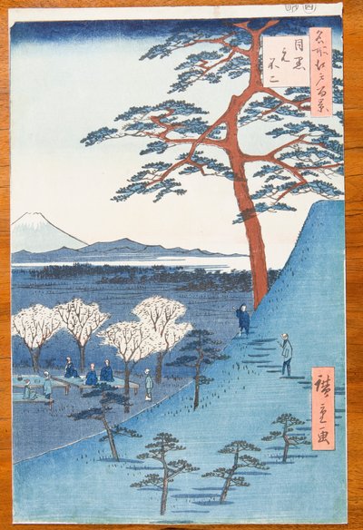 View from Meguro to the True Mount Fuji - Meguro Moto-Fuji, Plate 25 from the Series: One Hundred Famous Views of Edo by Utagawa Hiroshige