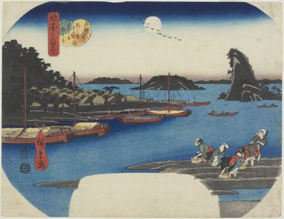 Willow Tree by the Nihon-zutsumi Bank, Shin-Yoshiwara by Utagawa Hiroshige
