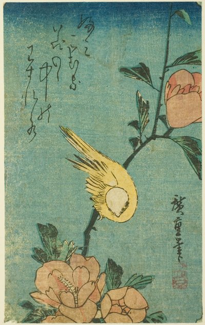 Yellow Bird and Hibiscus by Utagawa Hiroshige