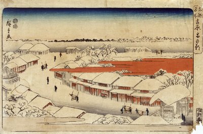 Yoshiwara Yuki no Asa, 1850 by Utagawa Hiroshige