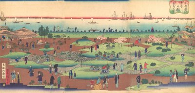 Illustration of the Front Garden of the Tsukiji Hotel in the Eastern Capital Toto by Utagawa Hiroshige III