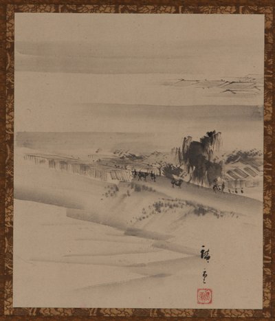 Landscape: River, Town and Mist, Edo Period, 19th Century by Utagawa Hiroshige II