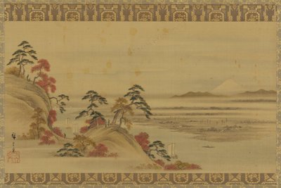River Landscape: Red Foliage and Mount Fuji by Utagawa Hiroshige II