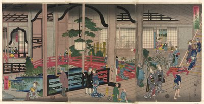 The Interior of the Gankiro in Yokohama by Utagawa Hiroshige II