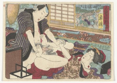 The Resting Place Kusatsu (series title: The Erotic Road to the Capital) by Utagawa Kunisada (I) (attributed to)