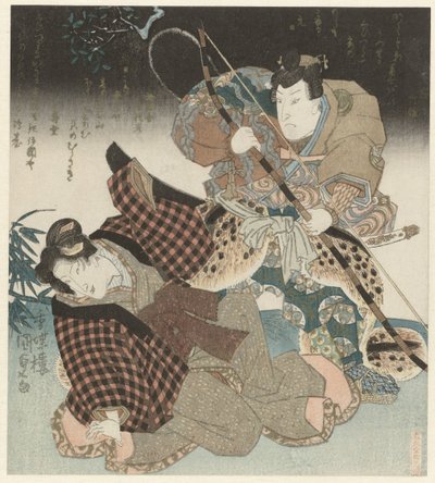 A Man and a Woman in a Fight by Utagawa Kunisada (I)