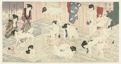 Bathhouse in Hakone by Utagawa Kunisada (I)