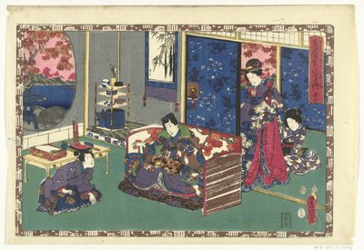 Chapter 51, Faithful Images of the Shining Prince (series title), Sono sugata Hikaru no utsushi-e (series title on object) by Utagawa Kunisada (I)