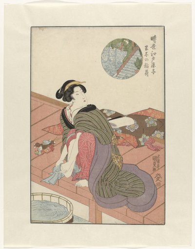 Inari Temple, Oji no Inari, Beauties from Edo, Jisei Edo Kanoko by Utagawa Kunisada (I)