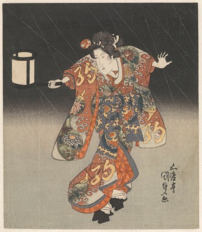 Kisegawa with Lantern in the Rain by Utagawa Kunisada (I)