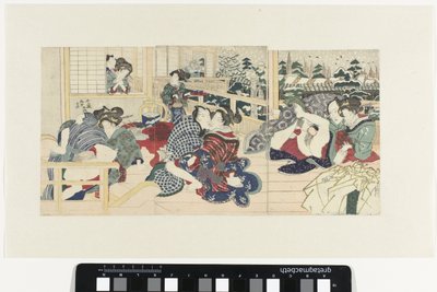 Lovers on Terrace in Winter by Utagawa Kunisada (I)