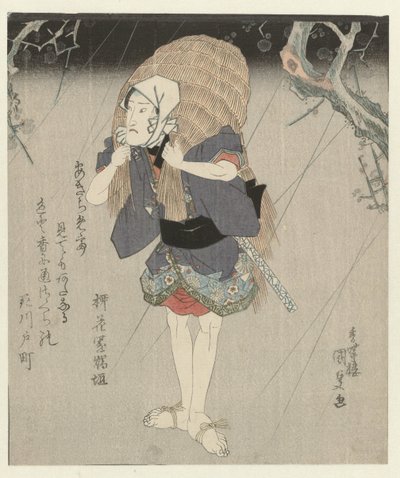 Man in Raincoat of Straw by Utagawa Kunisada (I)