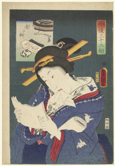 Type: Waiting for a Meeting (series title: 32 Modern Types) by Utagawa Kunisada (I)