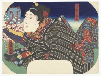 Woman with Water Pots by Utagawa Kunisada (I)