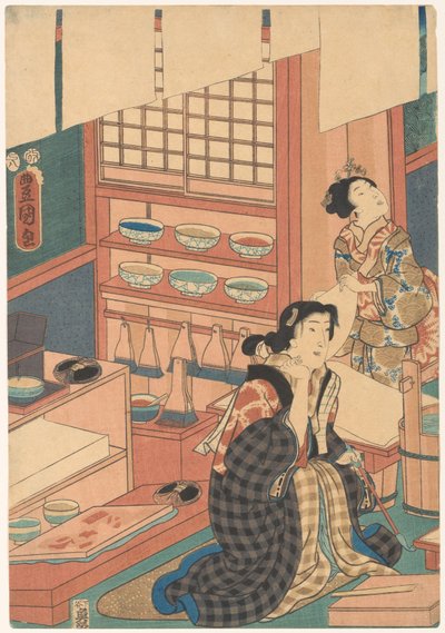 Women Making Prints (Left Part) by Utagawa Kunisada (I)