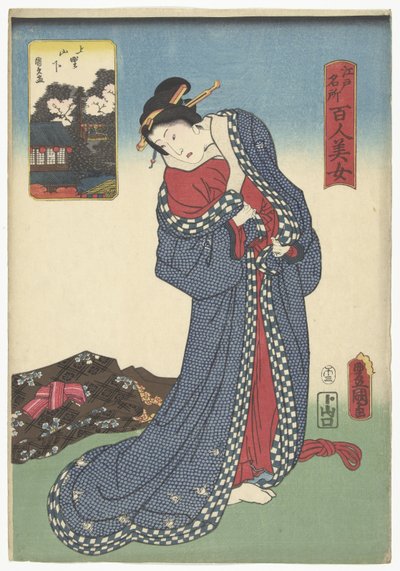 Yamashita in Ueno (Comparing One Hundred Beauties with Famous Places in Edo) by Utagawa Kunisada (I)