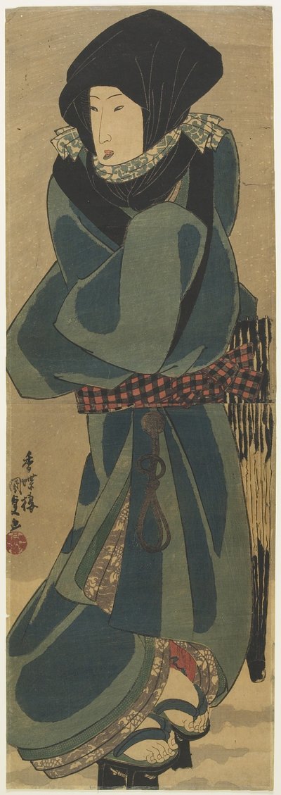 Woman in Cloak and Hood by Utagawa Kunisada