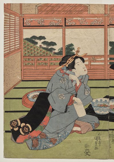 A View of the Large New Room at Sakurai by Utagawa Kunisada