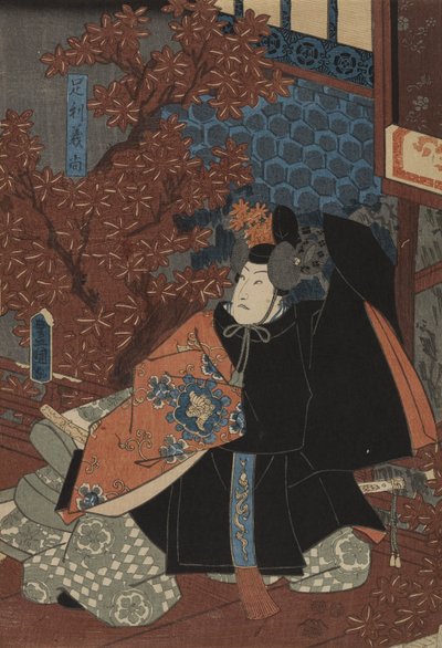 Ashikaga Yoshihisa in Higashiyama Sakura Soshi by Utagawa Kunisada