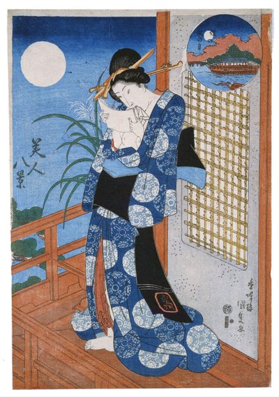 Autumn Moon Over Miho by Utagawa Kunisada