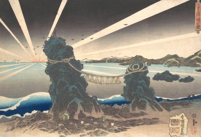 Futami-ga-ura Rocks at Ise, Land of Dawn by Utagawa Kunisada