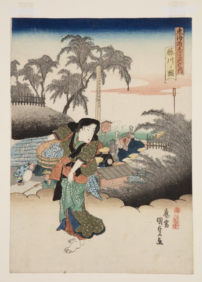 View of Fujikawa by Utagawa Kunisada
